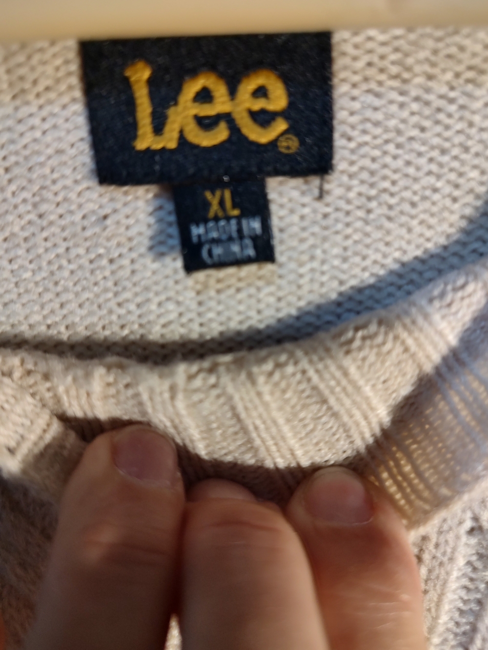 Lee Women's Cream Cable-Knit Sweater - XL